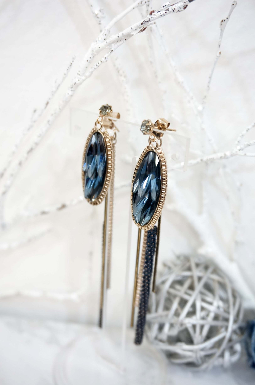 Blue dragon handmade earrings bright drop luxuriou