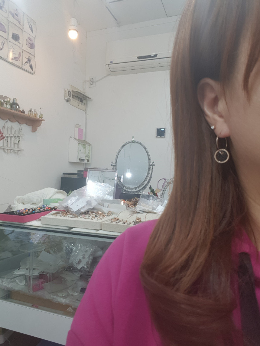 All Titanium Black Circle Mini Ring Earrings