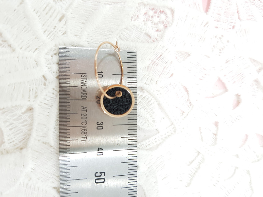 All Titanium Black Circle Mini Ring Earrings