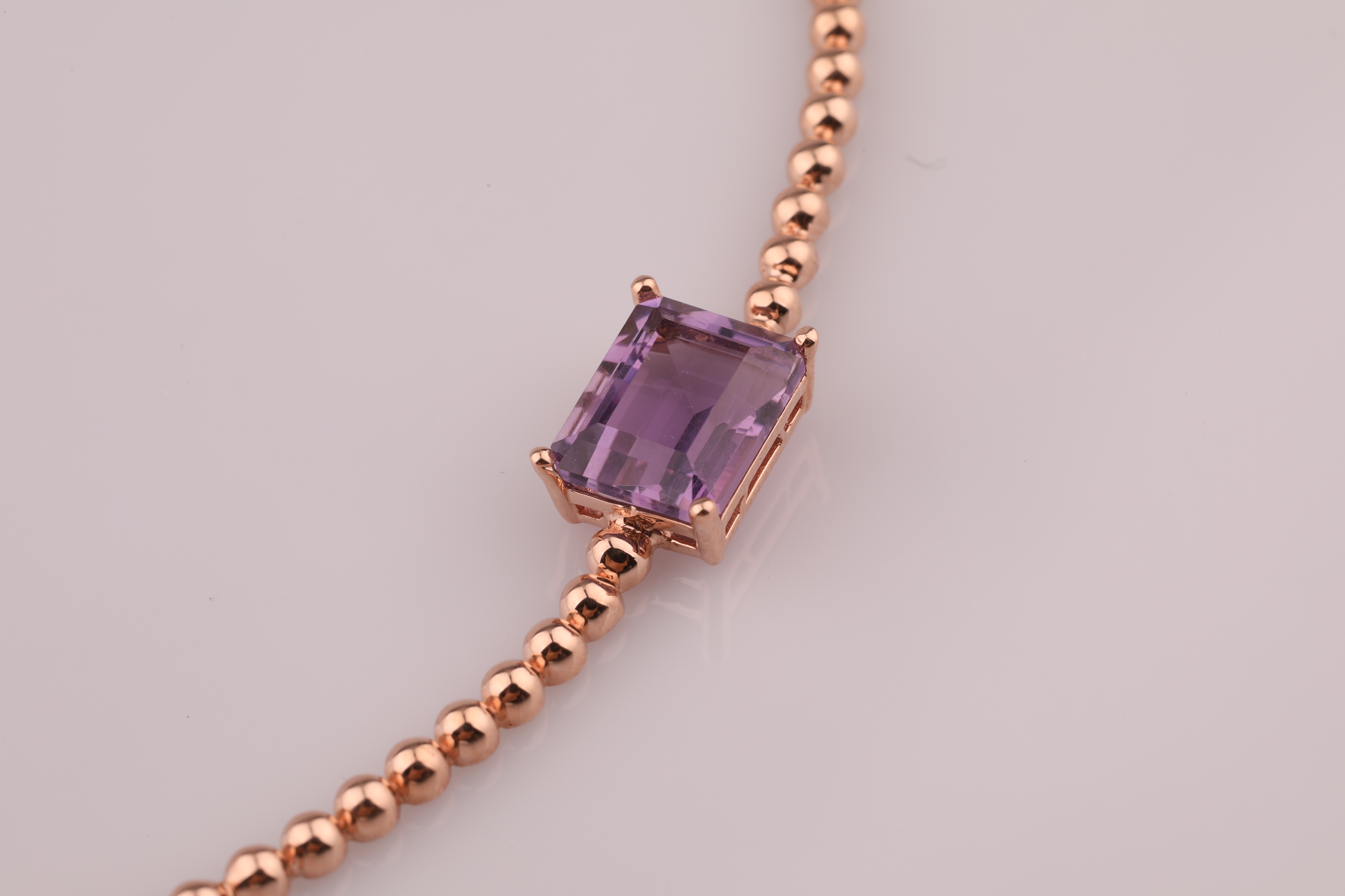 14K Square Amethyst Point Necklace Unique layered 