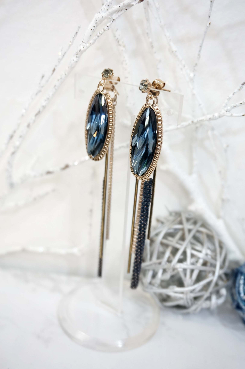 Blue dragon handmade earrings bright drop luxuriou