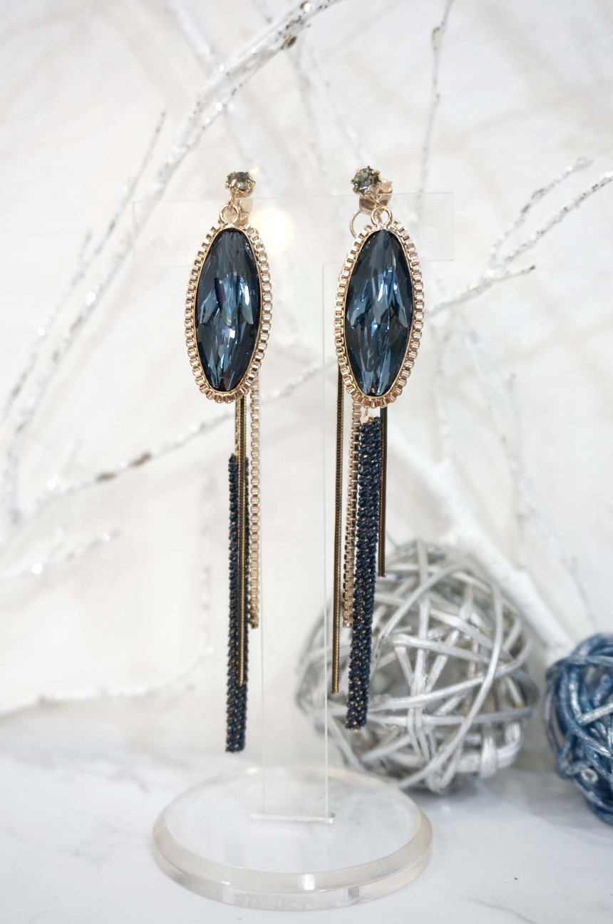 Blue dragon handmade earrings bright drop luxuriou