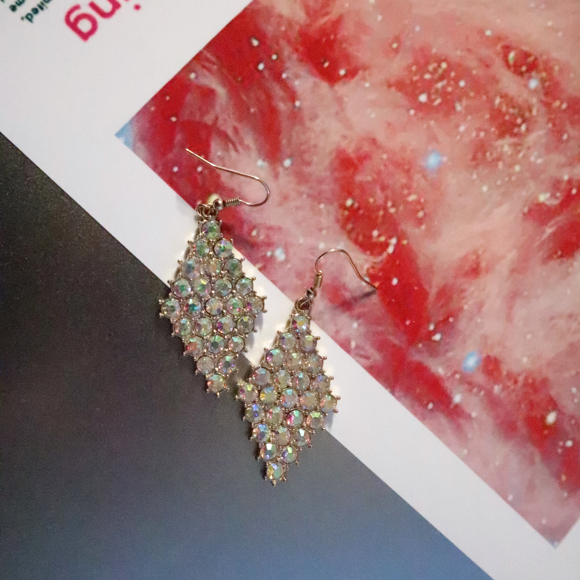 Mini Hologram Cubic Earrings Casual Bold Daily Shi