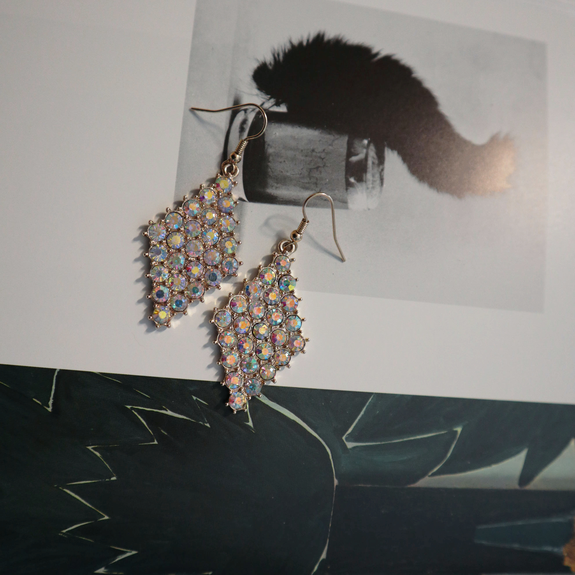 Mini Hologram Cubic Earrings Casual Bold Daily Shi