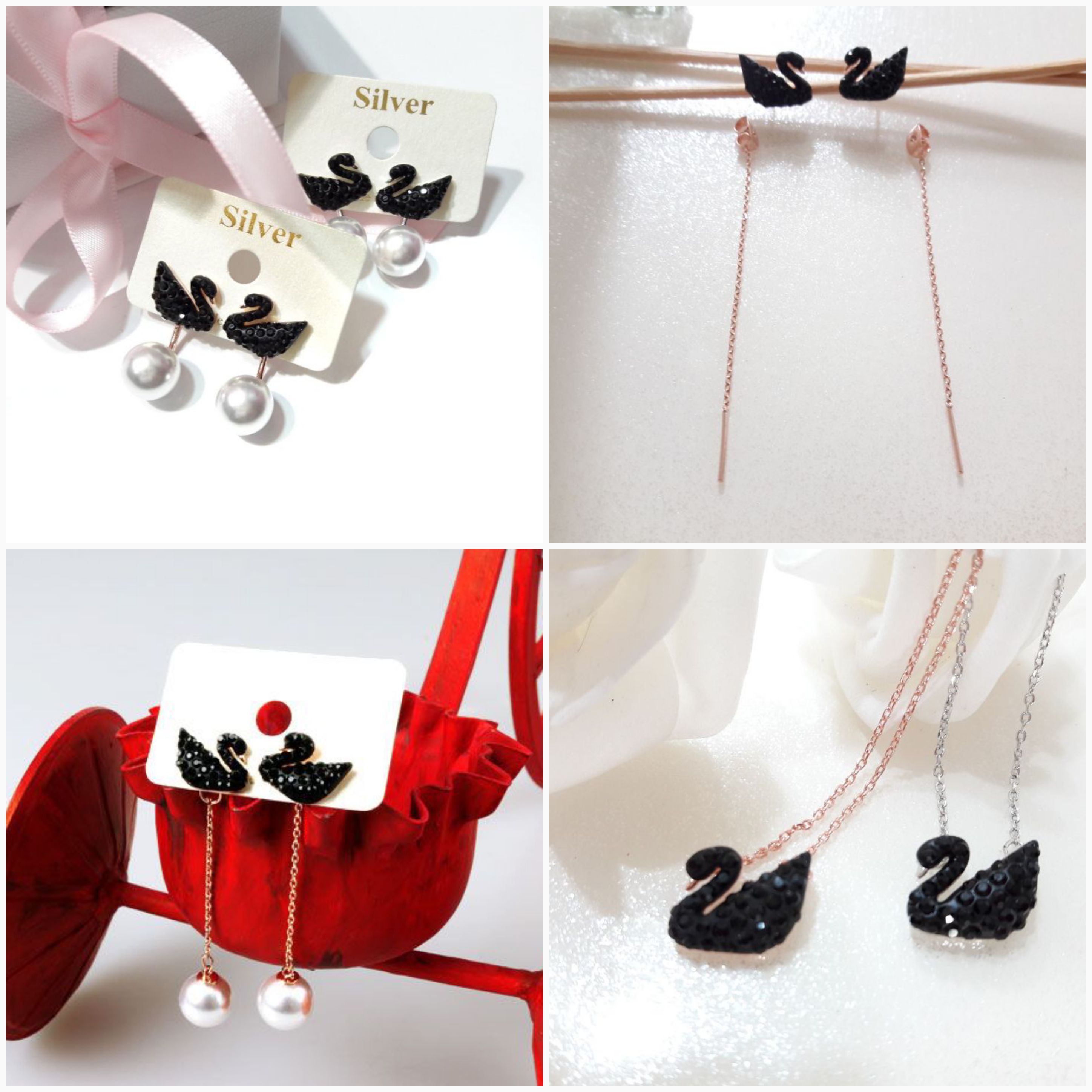 <b><p>Shipped same day Twinkle good Black Swan</p></b><b><p>当日出荷 きらめきが 良い ブラックスワン イヤリング、 ドロップ きれいな 流行している</p></b><br /><br /><p align='center'>