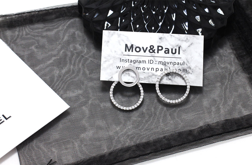 Star cubic line pearl ball earrings 3colors silver