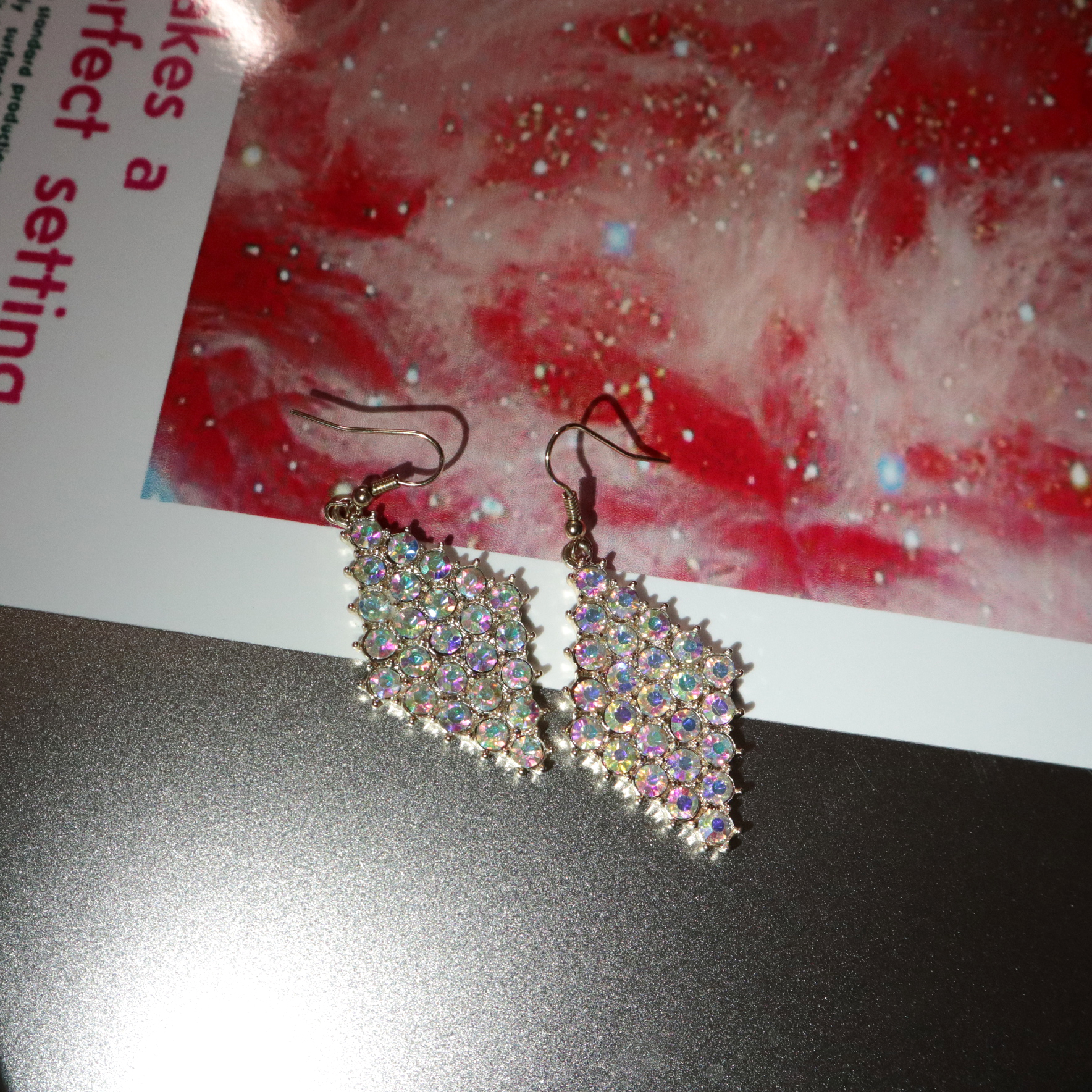 Mini Hologram Cubic Earrings Casual Bold Daily Shi