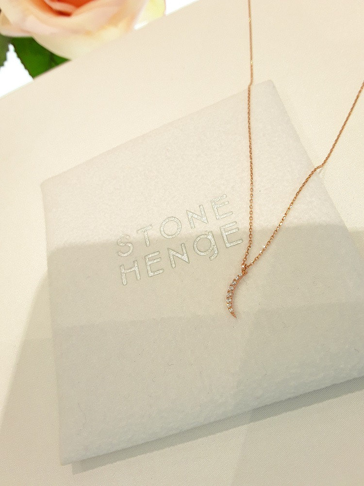 Stonehenge Rose Gold Necklace J0076 Minimal Style 