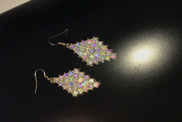 Mini Hologram Cubic Earrings Casual Bold Daily Shi