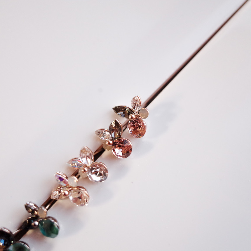 Petite Stone Mix Petals Silver Earrings Stylish Un