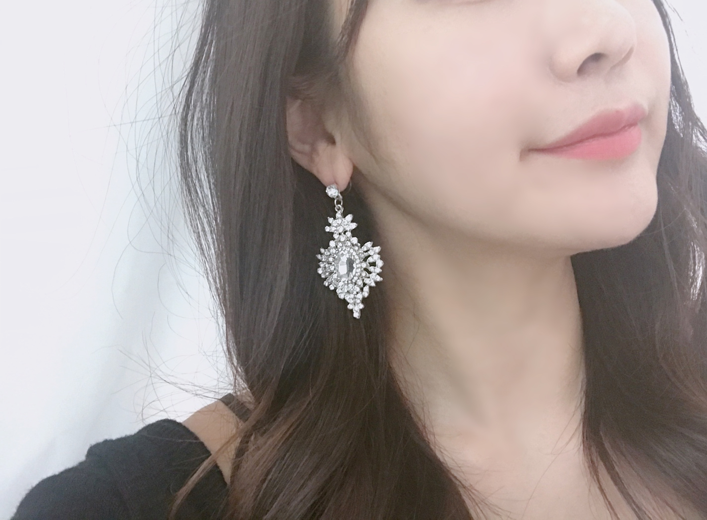 Lace Cubic Bold Drop Earring Earring with Earring 