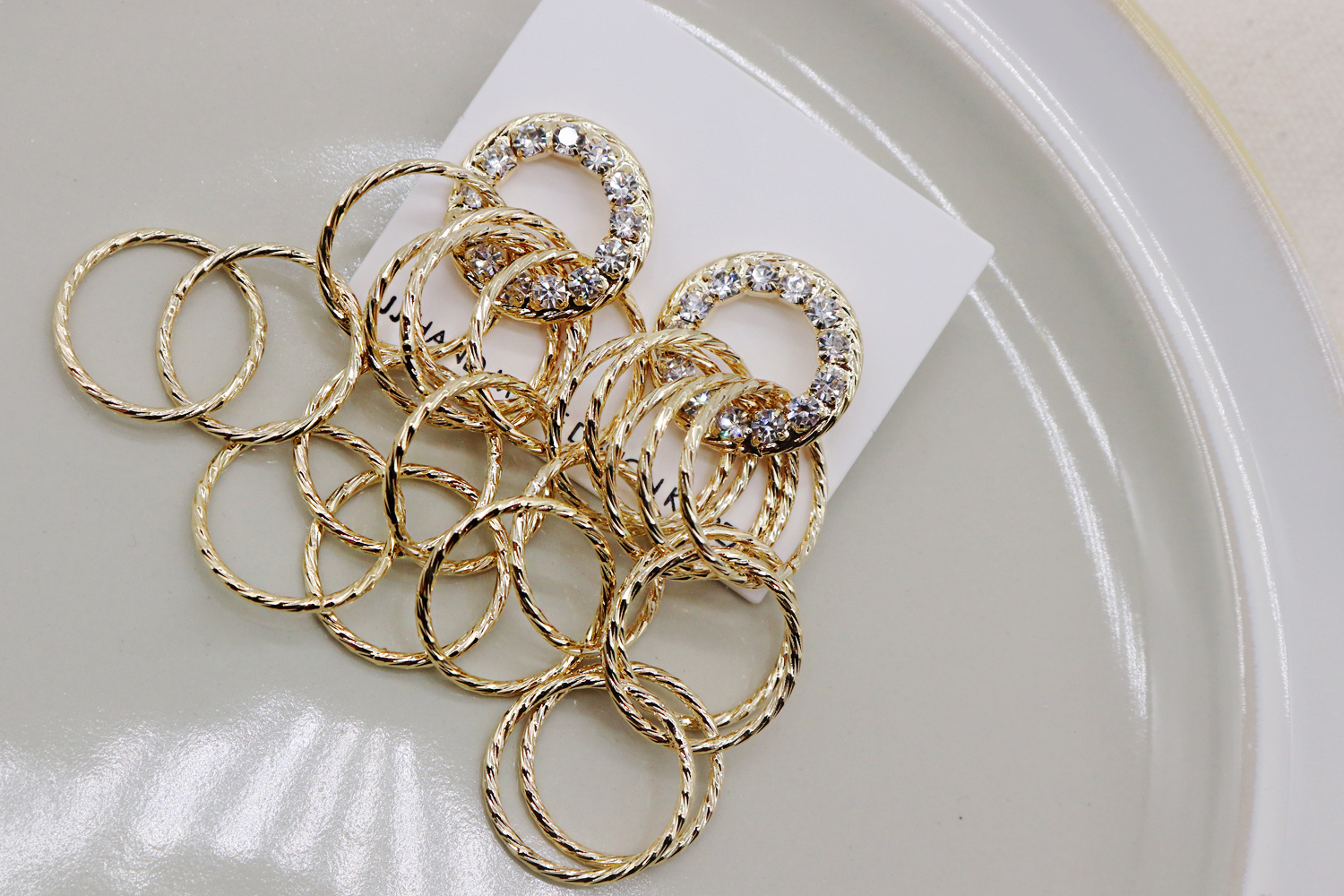 Marcia Gold Circle Earrings Twenties Drop Clubs Lo