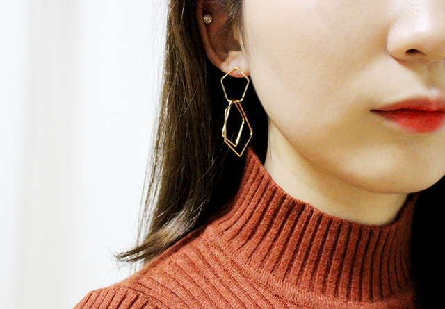 Vintage Simple Long Drop Earrings Mouton-bling Nic