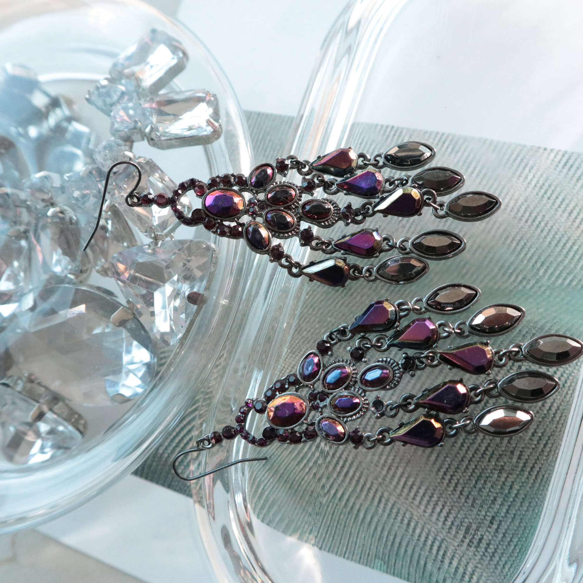 Purple Chandelier Bold Earrings Party New Year Col