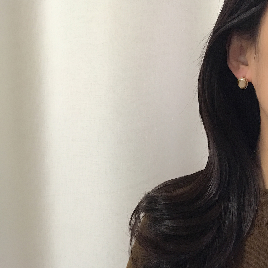 Button Vintage Antique Earring Simple Earring Drop