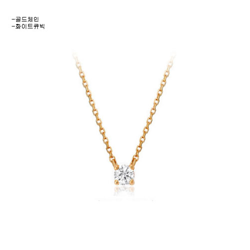 One point gold necklace