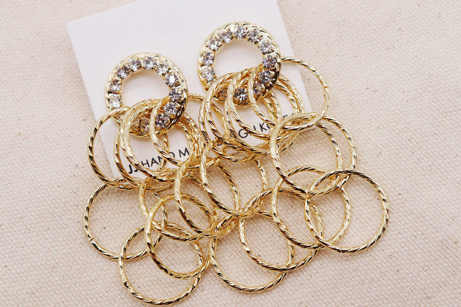Marcia Gold Circle Earrings Twenties Drop Clubs Lo