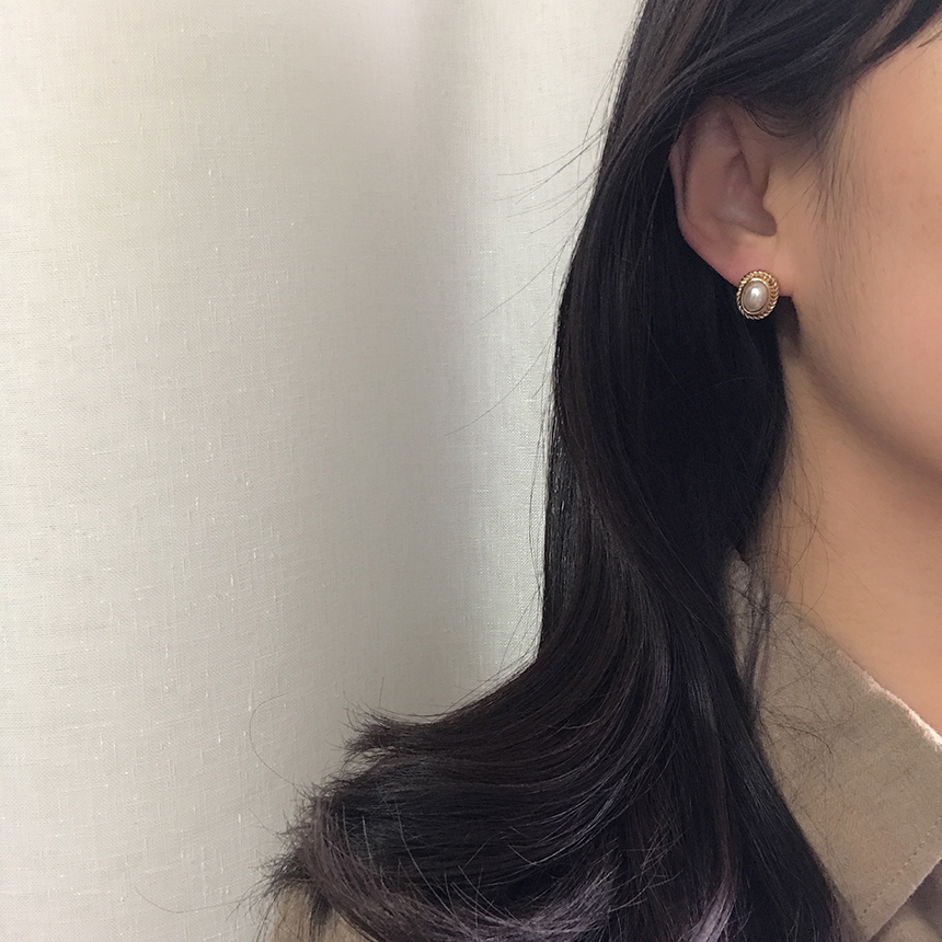 Button Vintage Antique Earring Simple Earring Drop