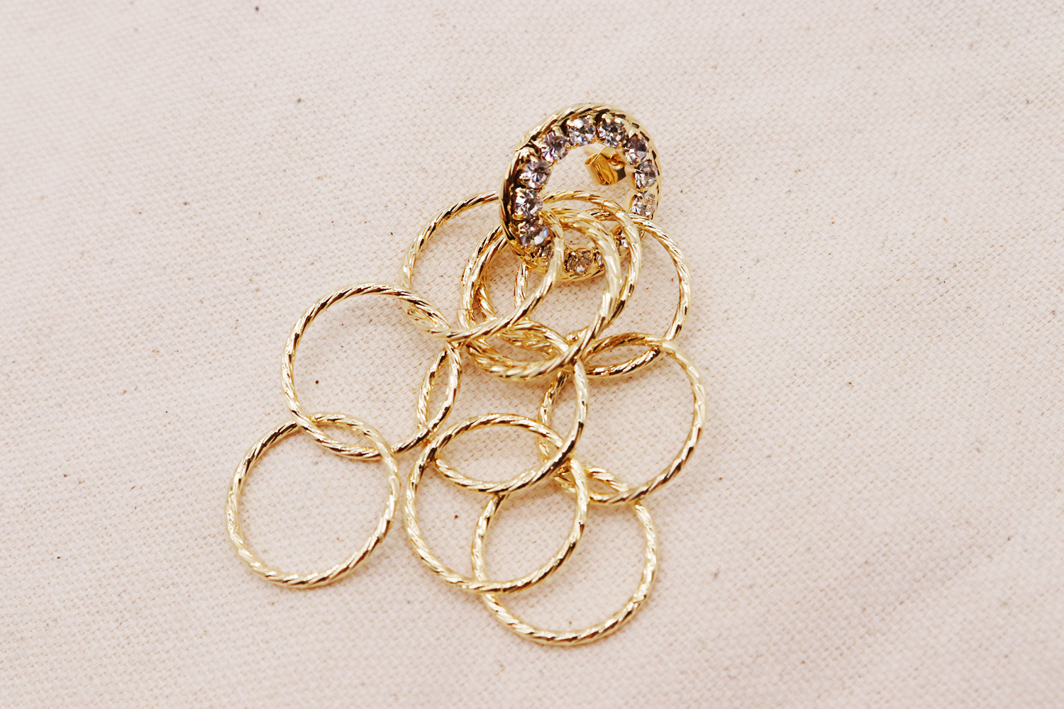 Marcia Gold Circle Earrings Twenties Drop Clubs Lo