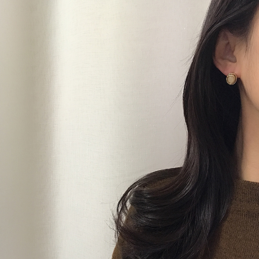 Button Vintage Antique Earring Simple Earring Drop