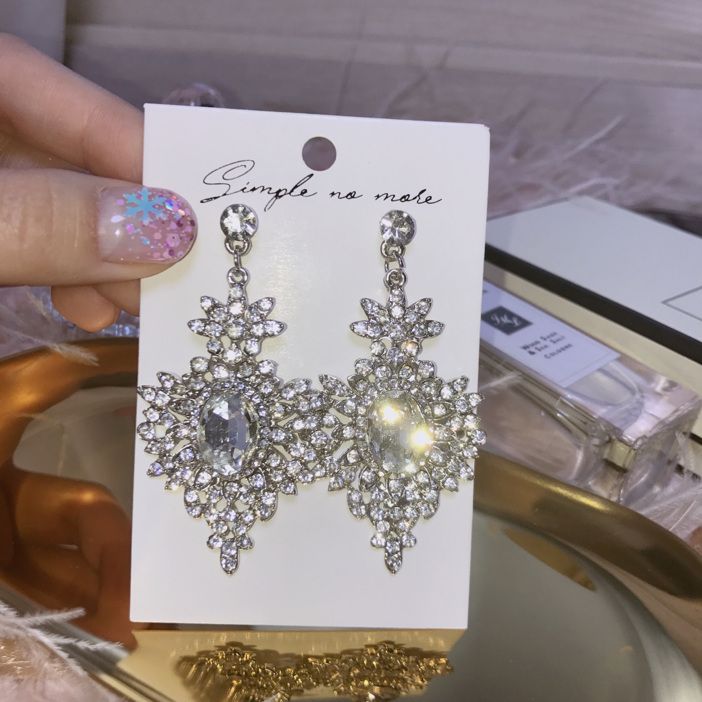 Lace Cubic Bold Drop Earring Earring with Earring 