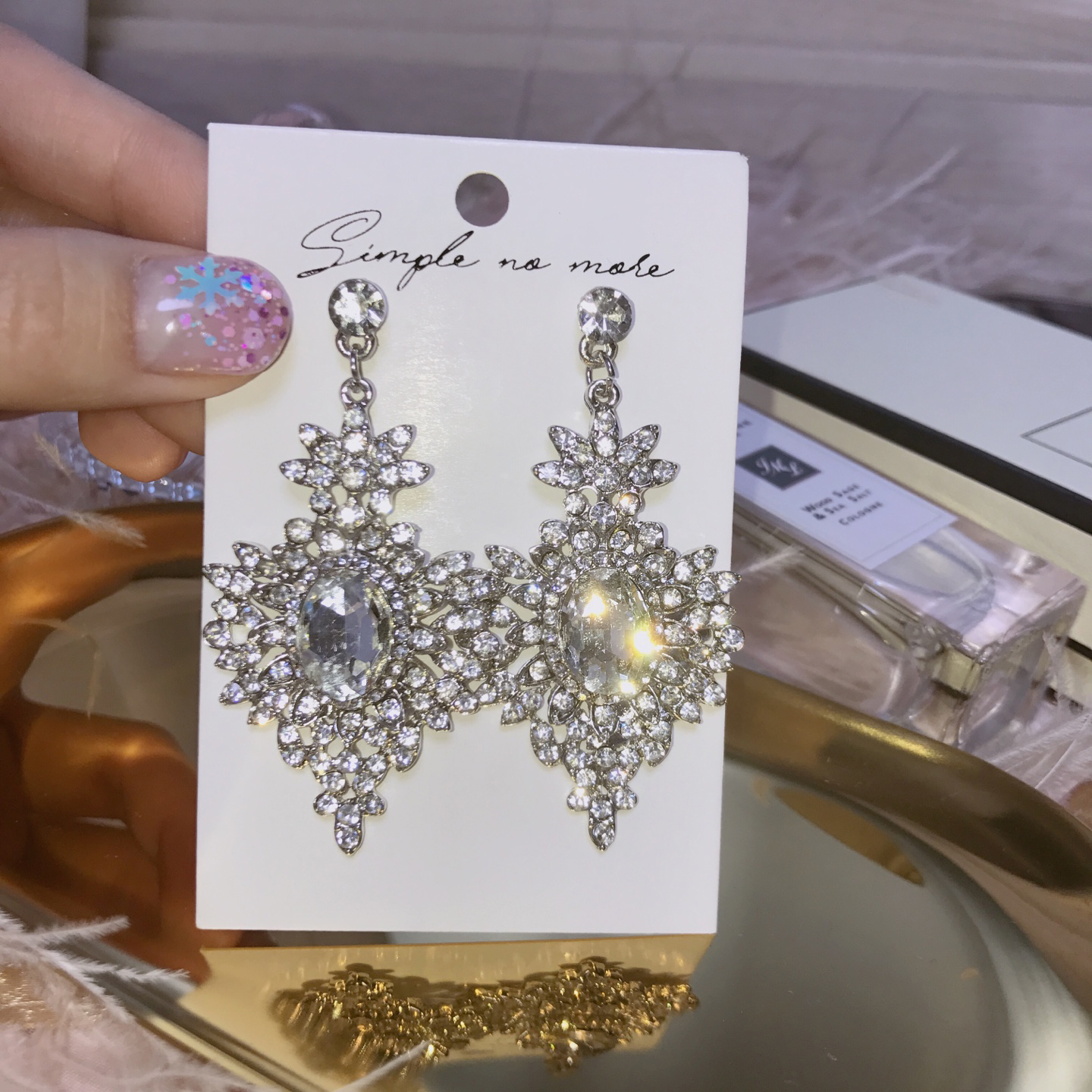 Lace Cubic Bold Drop Earring Earring with Earring 