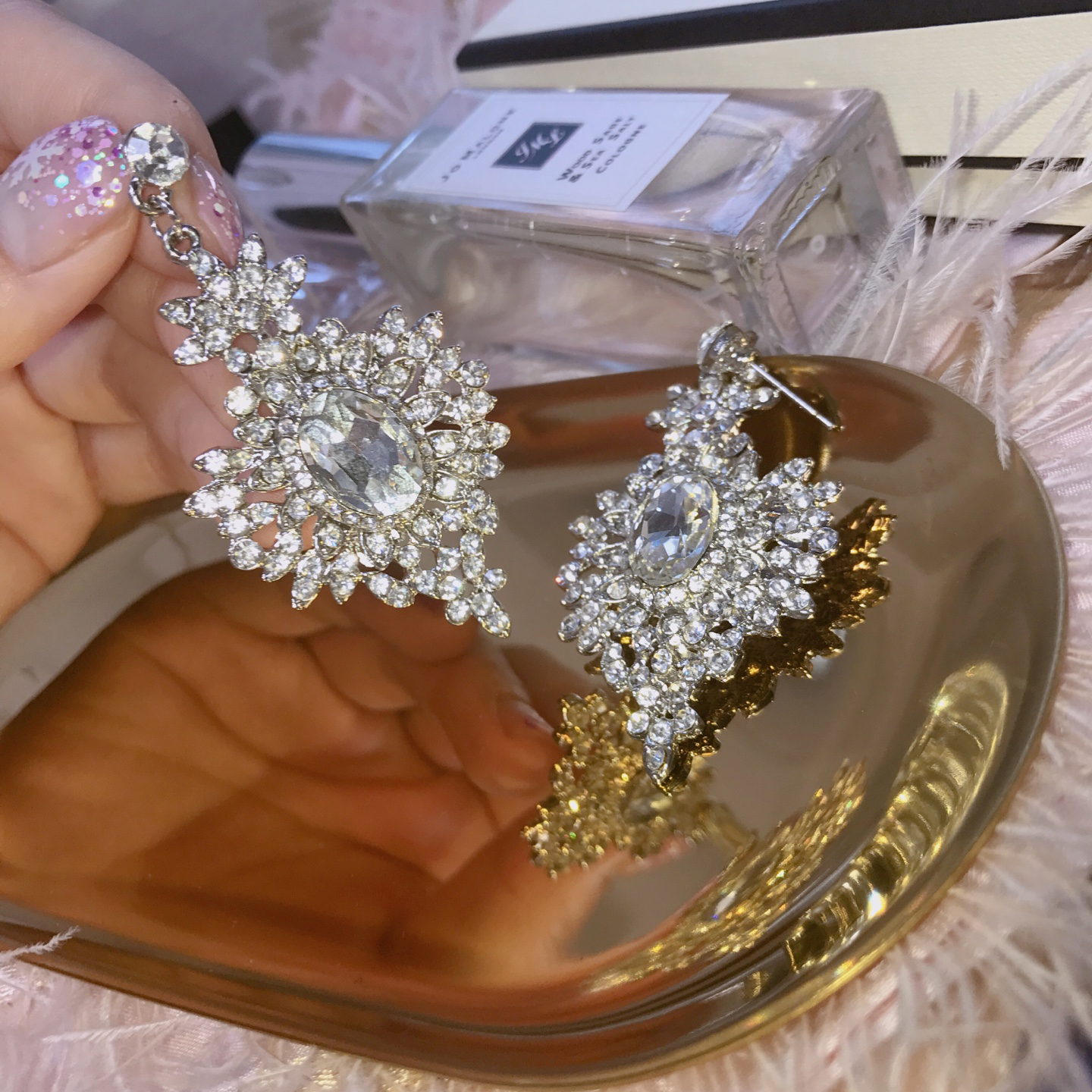 Lace Cubic Bold Drop Earring Earring with Earring 