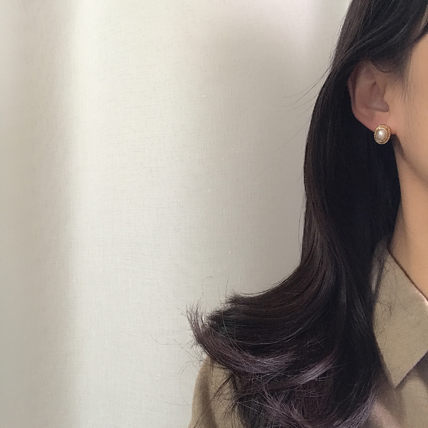 Button Vintage Antique Earring Simple Earring Drop