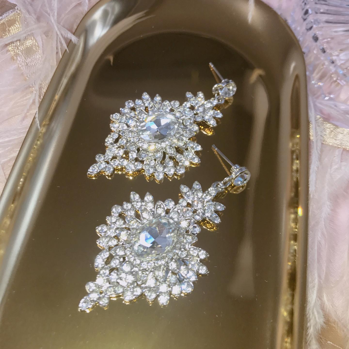 Lace Cubic Bold Drop Earring Earring with Earring 