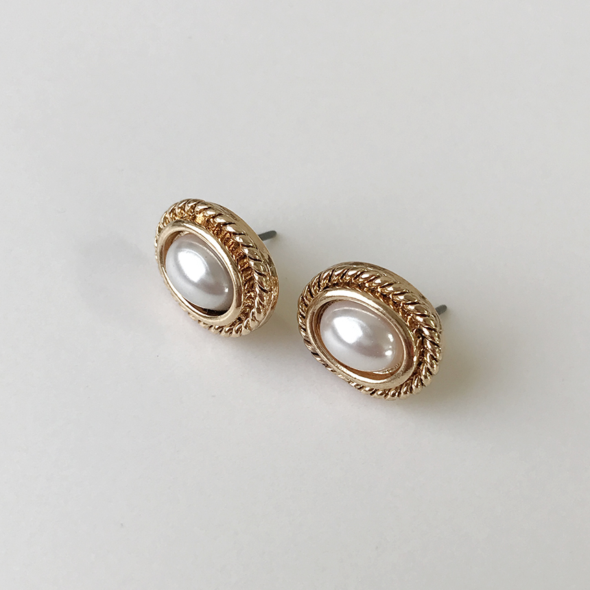 Button Vintage Antique Earring Simple Earring Drop