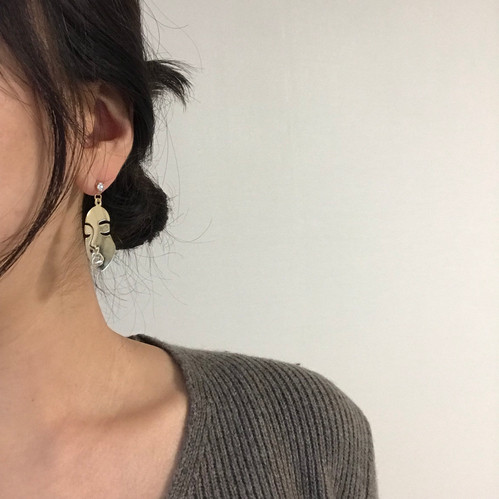 Face earrings Retro look Vintage mood Brilliant bl