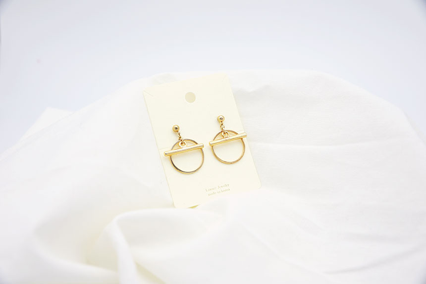 Double Dee Simple Ring Pipe Drop Earrings Earcraft