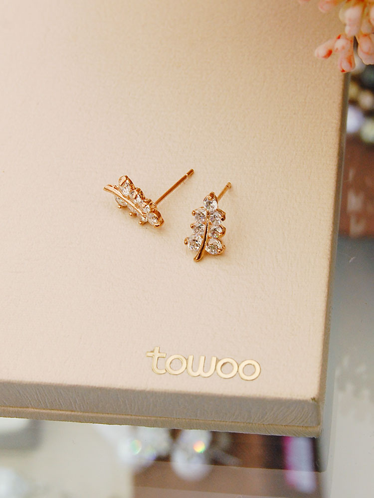 Toe Leaf Earrings tw-0020052 Jelly Atmosphere Offi