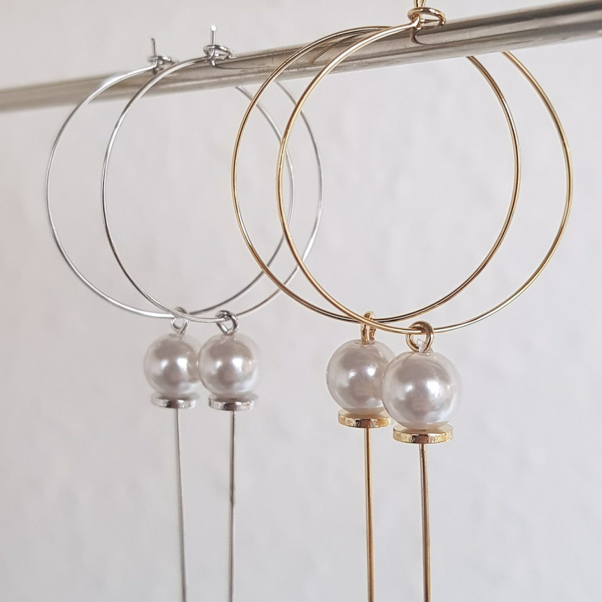 Lacy Crystal Drop Ring Earrings 2color Classic Loo