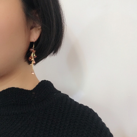 In Grapefive Beads Drop Earrings Contemporary Styl