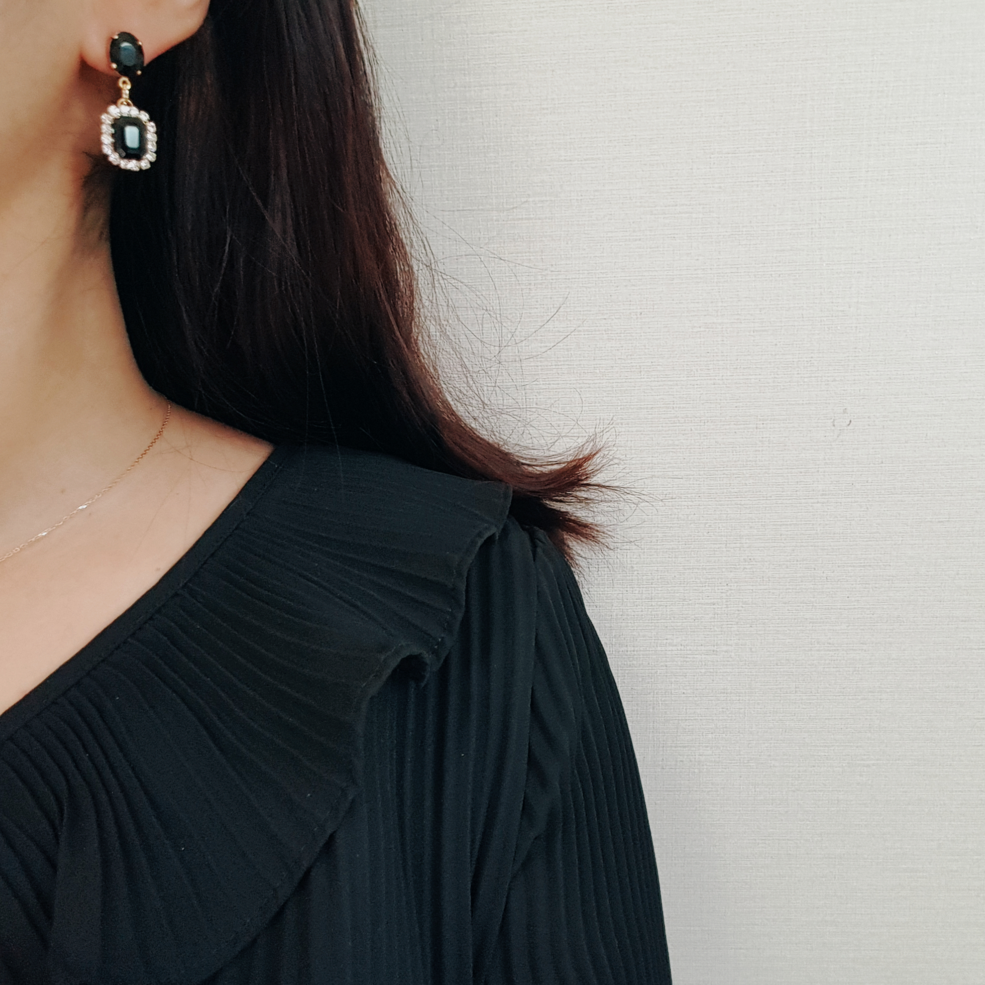 Drop Black Cubic Bling Earrings Diamond Earrings F