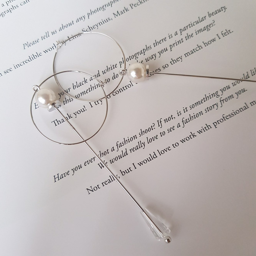 Lacy Crystal Drop Ring Earrings 2color Classic Loo