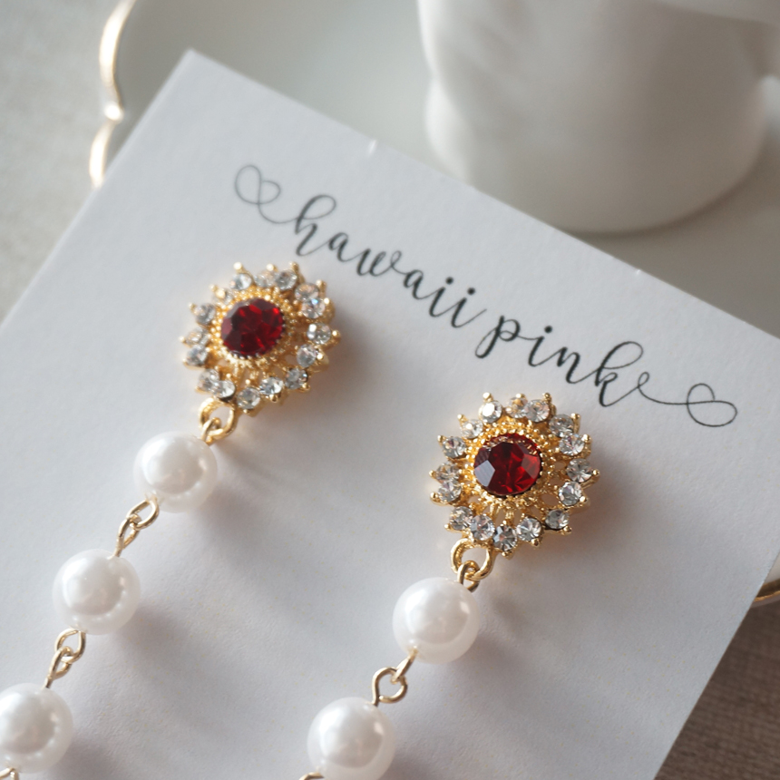 Specials Vintage Flower Cubic Pearl Tassel Heart D