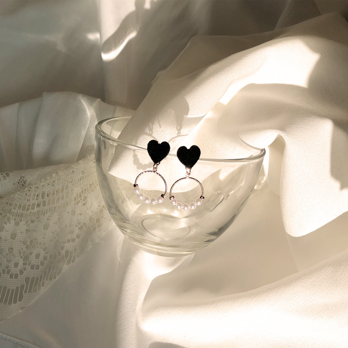 Free Shipping Heart Ring Pomade Cubic 7 pearl earr