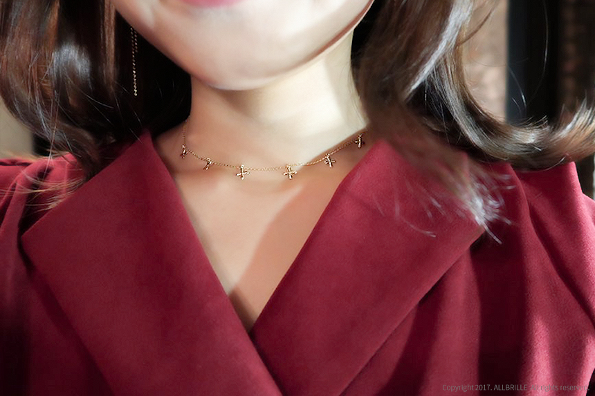 18k Cross Choker Choker Necklace 30 lenders 14k Ro