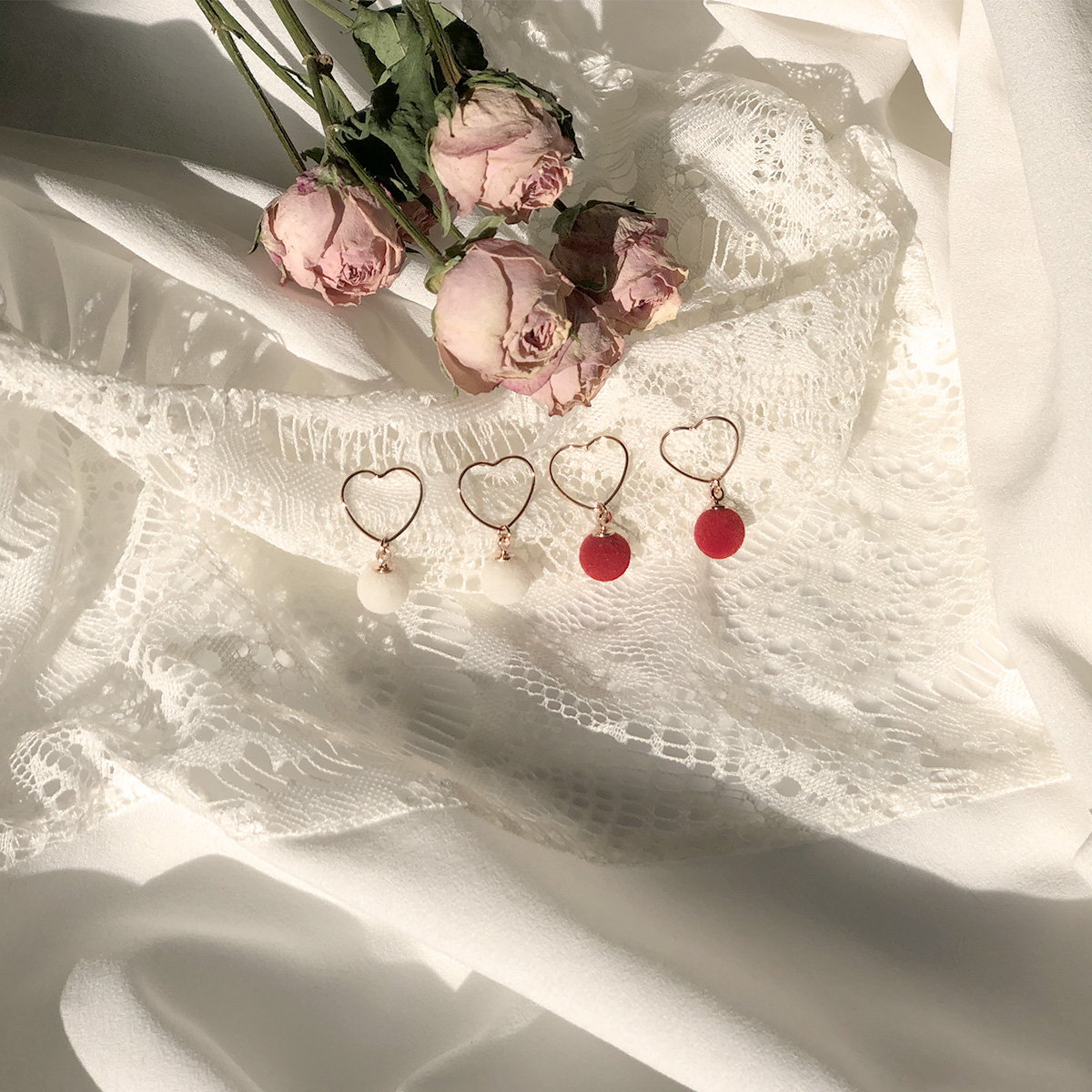 Free Shipping Heart Ring Pomade Cubic 7 pearl earr