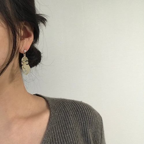 Face earrings Retro look Vintage mood Brilliant bl