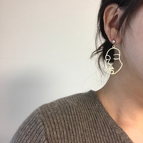 Face earrings Retro look Vintage mood Brilliant bl