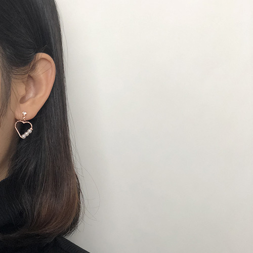 Free Shipping Heart Ring Pomade Cubic 7 pearl earr