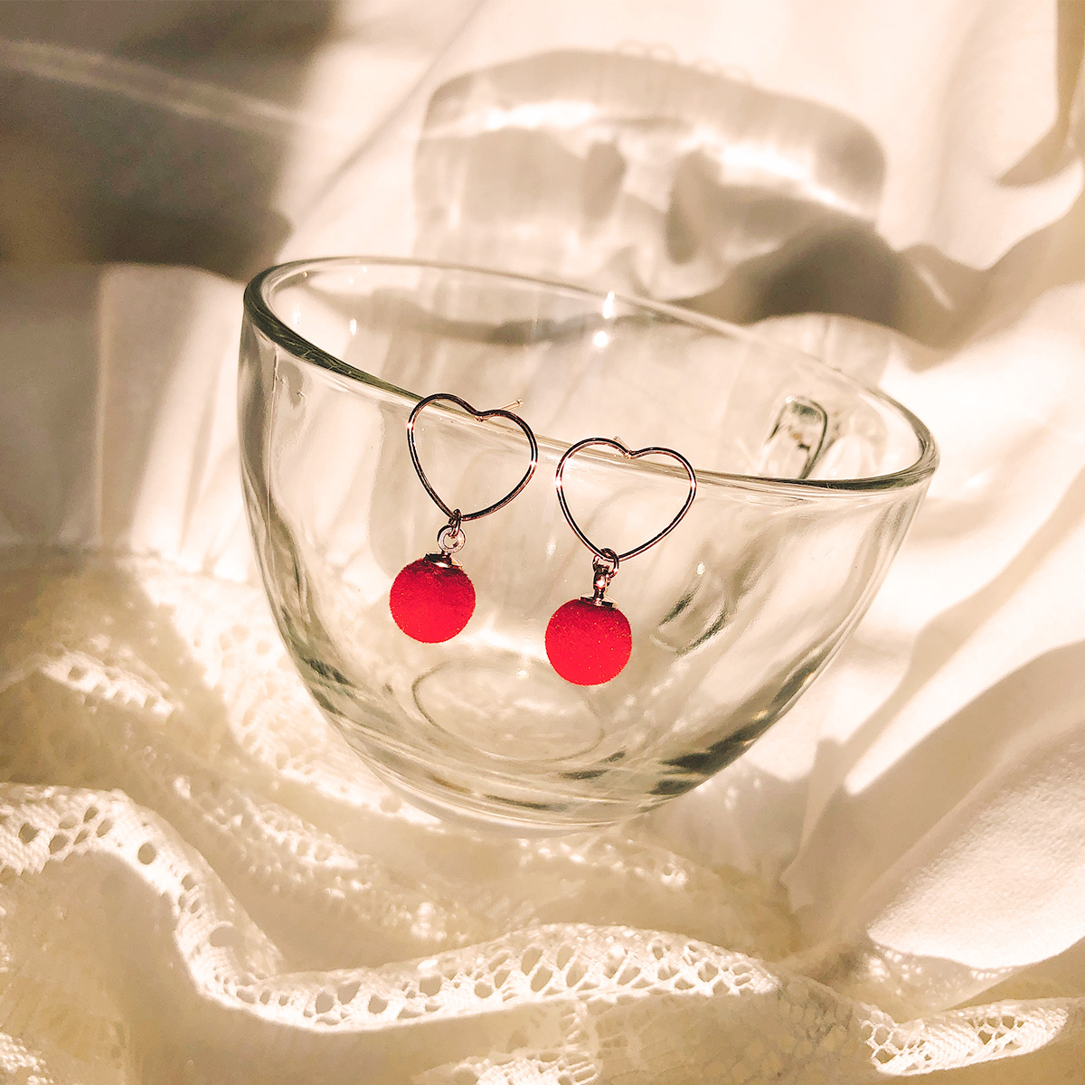 Free Shipping Heart Ring Pomade Cubic 7 pearl earr