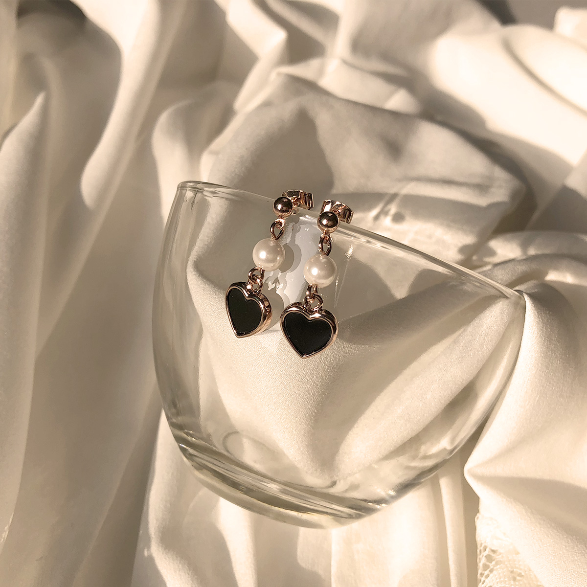 Free Shipping Heart Ring Pomade Cubic 7 pearl earr