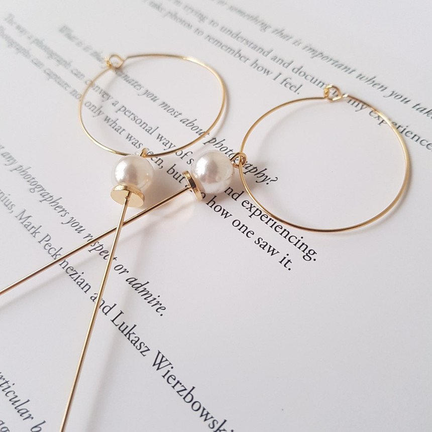 Lacy Crystal Drop Ring Earrings 2color Classic Loo