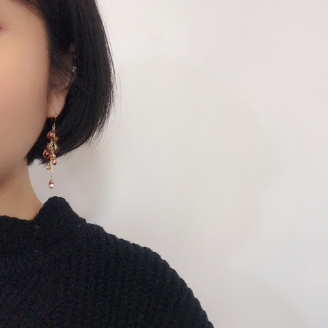 In Grapefive Beads Drop Earrings Contemporary Styl