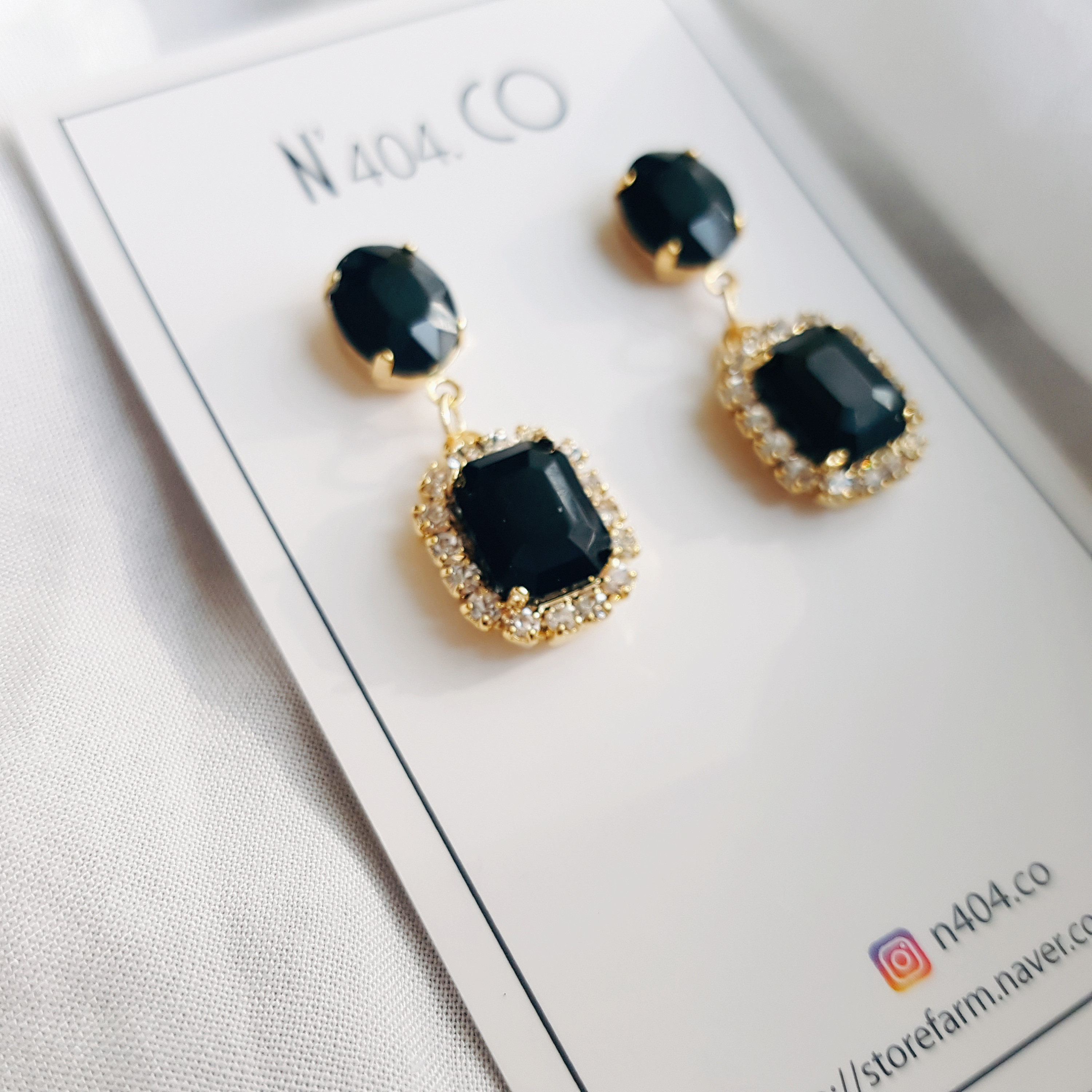 Drop Black Cubic Bling Earrings Diamond Earrings F