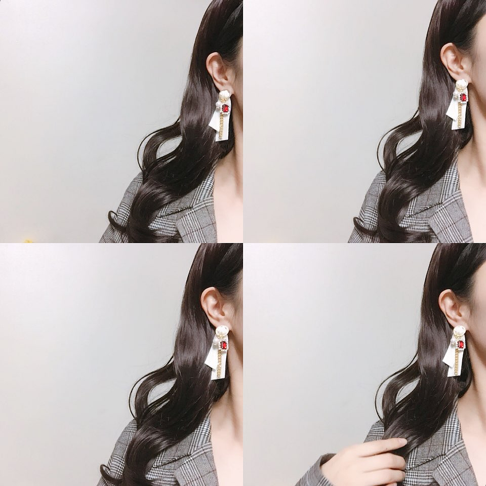 Jenny Drop Earrings White, Gray, Pink Romantic Loo